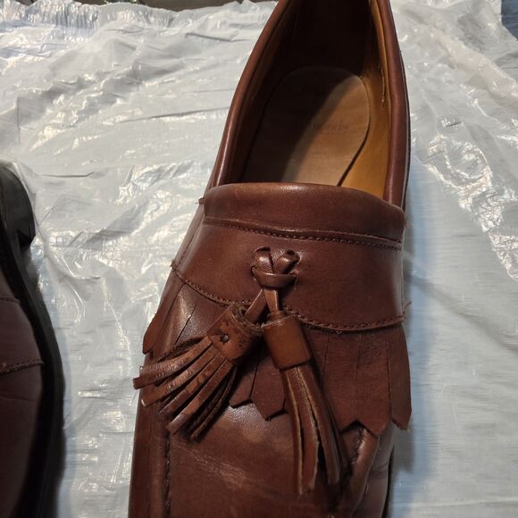 Allen Edmonds Loafers Newport Men’s Brown Leather Tassel Shoes Size 10 D USA